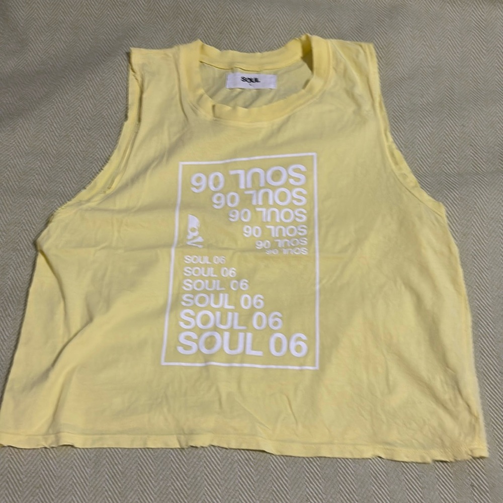 SoulCycle Dylan Crop Tank Mellow Yellow Size L